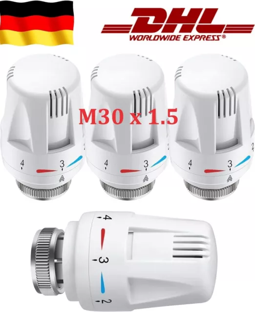 2x Thermostatkopf Heizkörper Regler Thermostat Kopf Heizung Ventil M30 X 1,5 DE