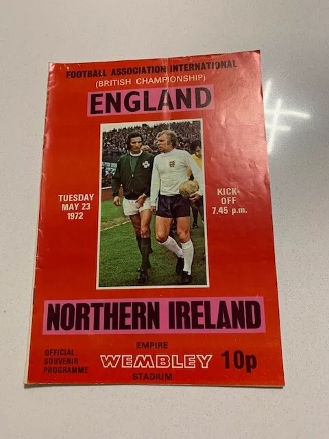England V Northern Ireland 23/05/1972 Home International
