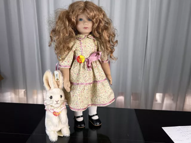 Steiff  Puppe -  Alice mit Hase im Wunderland 46 cm - Top Zustand