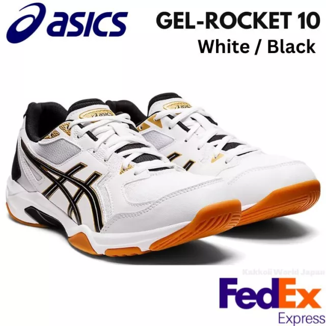 Asics Volleyball Shoes GEL-ROCKET 10 White/Black 1073A047 101 UNISEX NEW!