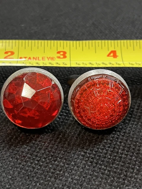 Antique License Plate Red Glass Reflectors Vintage Chevy Ford Hot Rod Harley Antique License Plate Red Glass Reflectors Vintage Chevy Ford Hot Rod Harley