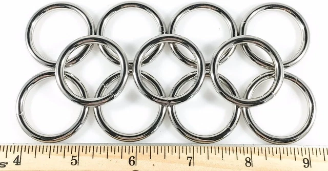 Steel Rings Welded Nickel Plate 1" ID 40 Pcs
