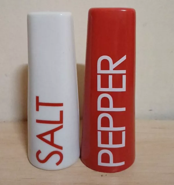 Salt And Pepper Shakers In The Colors Red And White Retro Style G