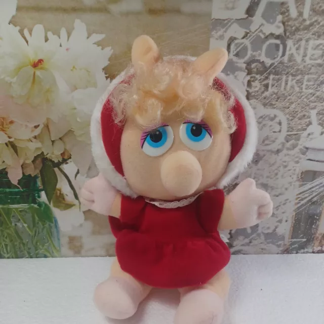 Vintage 1987 McDonald's Muppet Babies Miss Piggy 10”  Christmas Plush Jim Henson