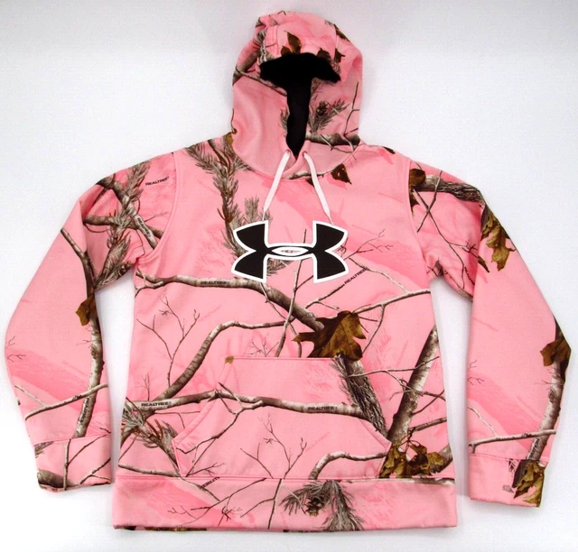 Under Armour Hoodie Realtree Pink Camo Pullover Sweatshirt Loose Fit Women's Med