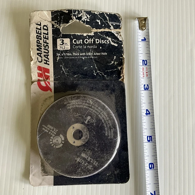 3PC Campbell Hausfeld 3in Cut Off Disc 3/8" Arbor Hole AA003000
