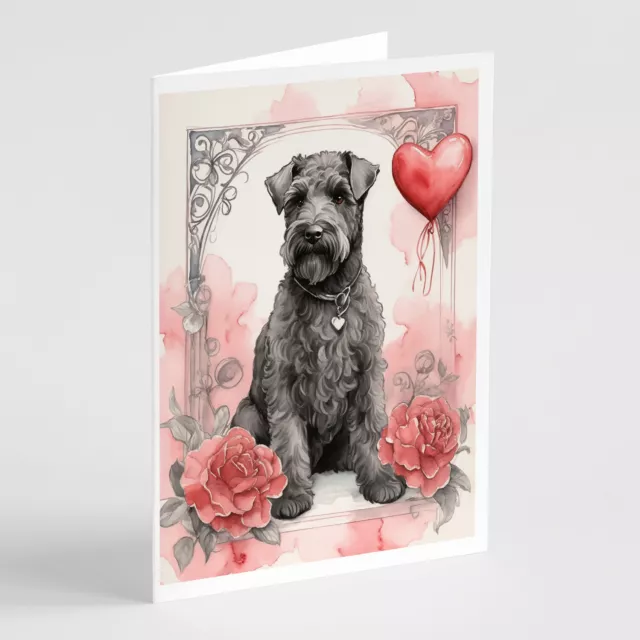 Kerry Blue Terrier Valentine Roses Cards Envelopes Pack of 8 DAC4486GCA7P