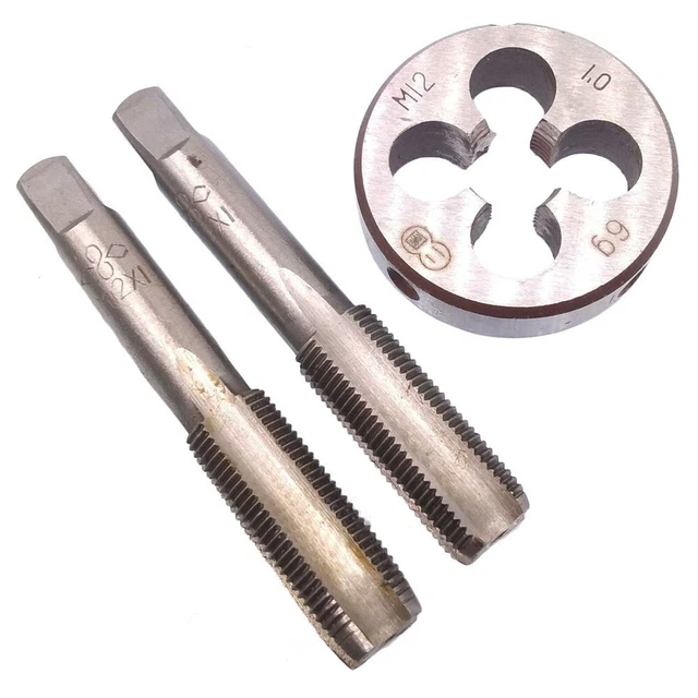 HSS,M12x1mm Taper & Plug Tap & M12x1mm Die Metric Thread Right Hand Tool-Kit