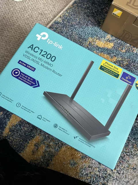 TP-Link Archer VR400 V3 AC1200 Dual-Band WiFi Modem Router - Black