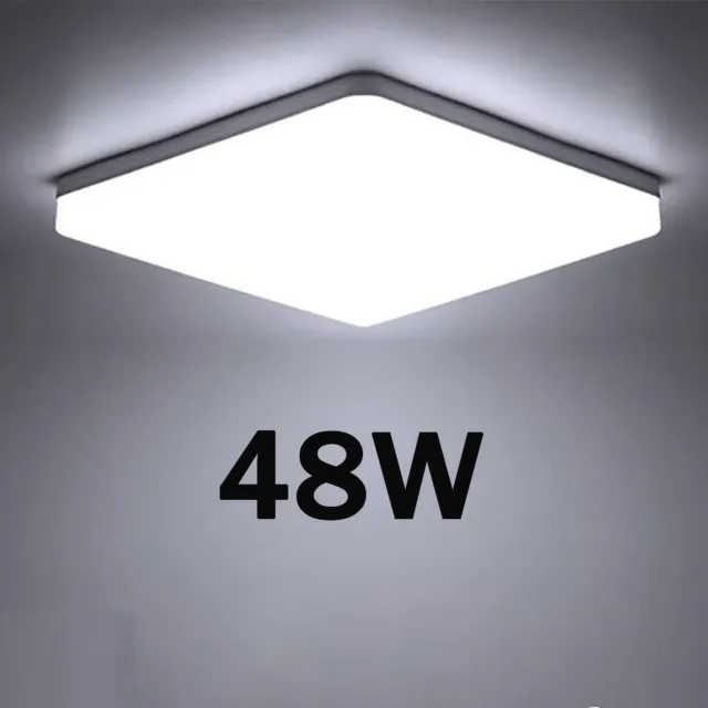 48W LED Deckenlampe Kaltweiß Deckenleuchte Eckig Wohnzimmer Schlafzimmer Lampe