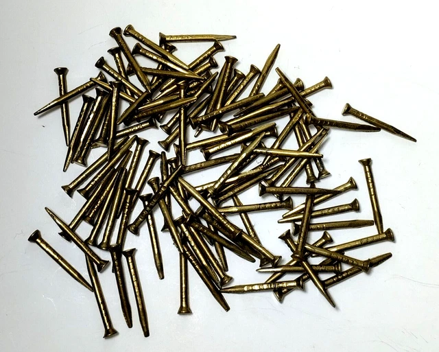 Old vintage nails, brass nails round caps lot 100 USSR vintage