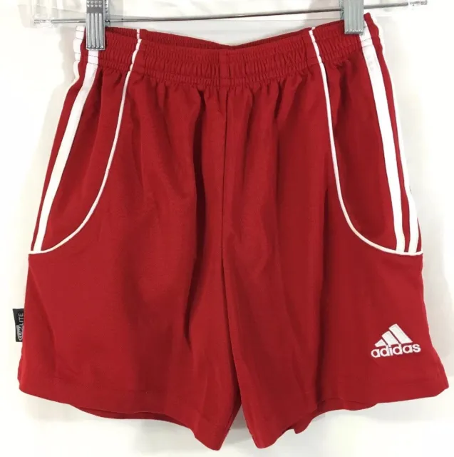 Adidas Climalite 3-Stripe Athletic Shorts Size Youth M Medium Red Soccor PE
