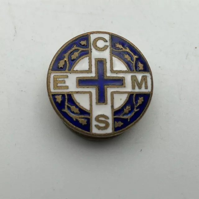 CEMS Lapel Button Stud Church of England Mens Society Vtg Antique Buttonhole Pin