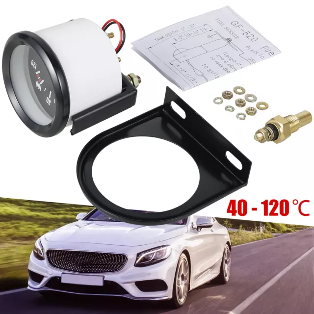 2" 52mm Digital Car Water Temp Temperature Gauge LED White Light Water Temp USㄨ