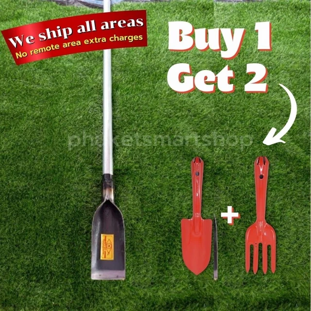 SpadeThai Head Shovel – 10.5" Steel Blade, Cut End Digging Tool For Garden & Farm