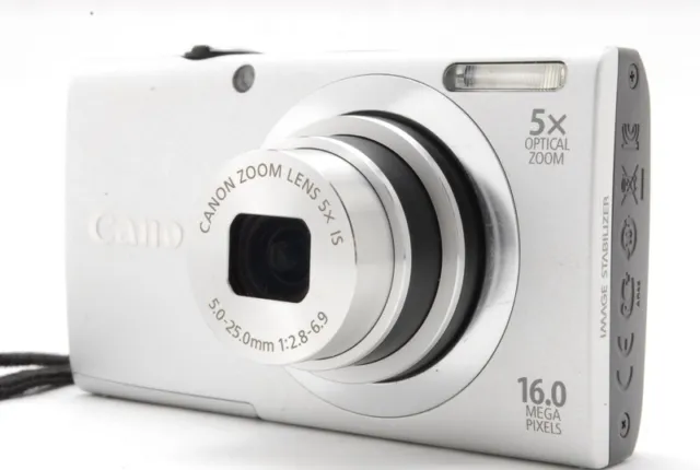 【NEAR MINT/Box】Canon PowerShot A2400 IS HD 16MP Digital Camera Silver From JAPAN 2