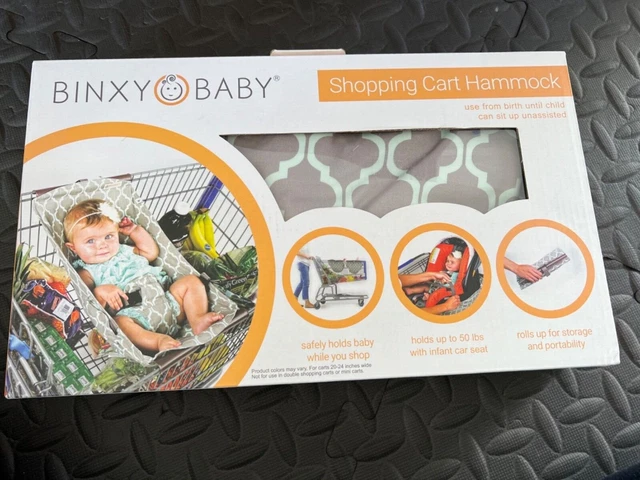 Binxy Baby Shopping Cart Hammock Gray and Aqua new