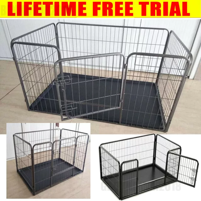 Dog Puppy Cage Pet Playpen Whelping Pen Box Metal Run Enclosure Floor Heavy Duty