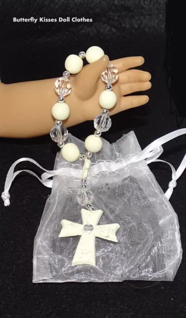 Mini Rosary Beads White 18" Doll Clothes Accessory For American Girl W