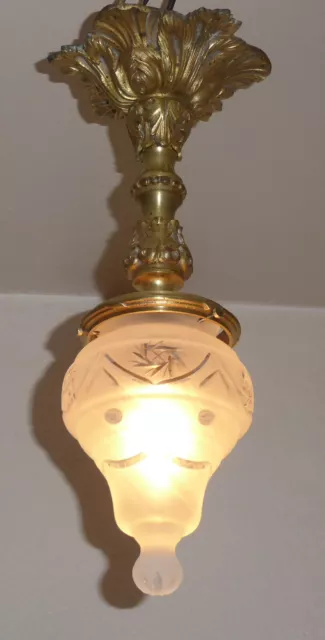 Jugendstil Deckenlampe - Frankreich Um 1910- Bronze -