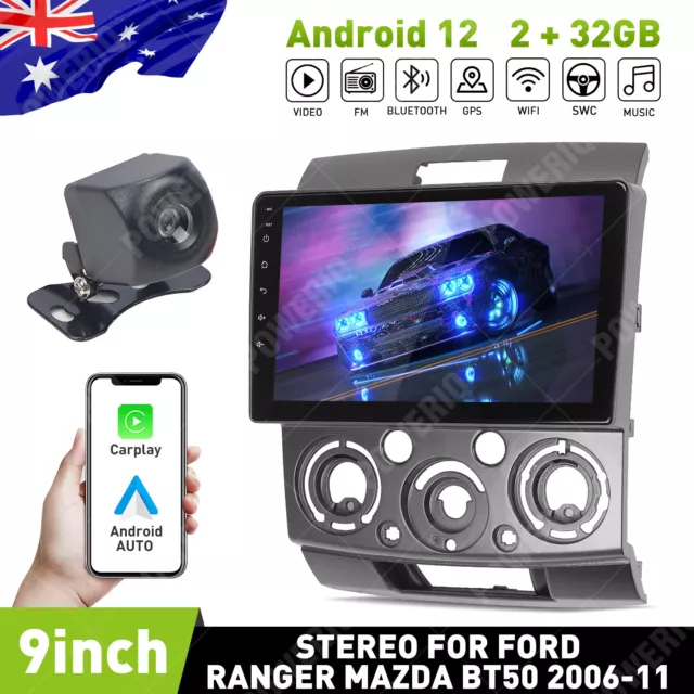 9"Android 12 For Ford Ranger Pj Pk Mazda Bt50 Car Stereo Apple Carplay Head Unit