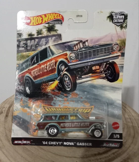 HOT WHEELS PREMIUM 3 5. 64 Chevy Nova Gasser Car Culture 2022