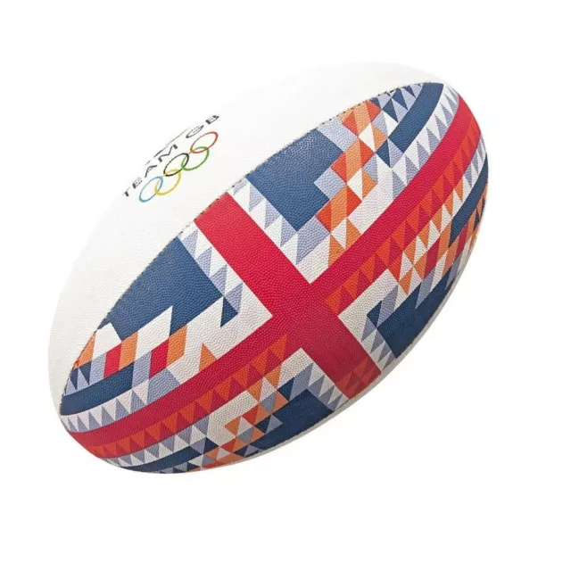 GILBERT team GB official olympic MIDI rugby ball [red/blue]