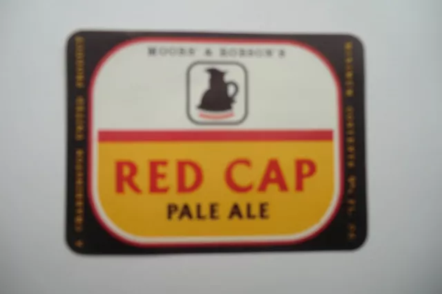 Moors & Robson's Charrington Red Cap Pale Ale 9 2/3  Brewery Beer Bottle Label