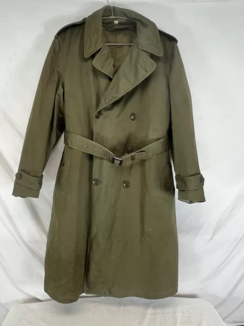 Korean War 1951 Dated OG-107  Trench Coat Medium Regular