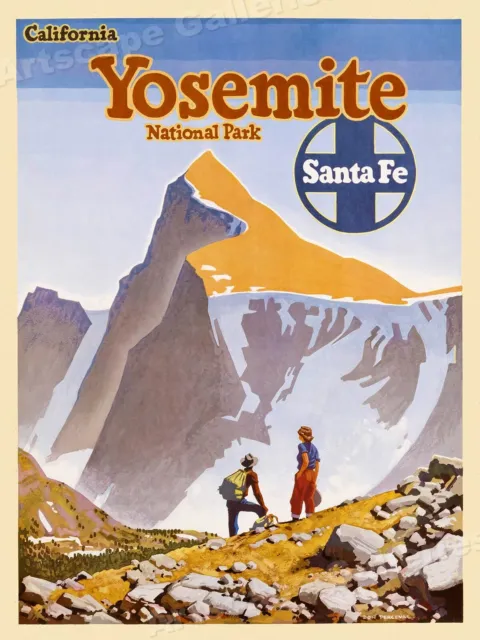 1949 Santa Fe Yosemite Vintage Style Rail Travel Poster - 24x32