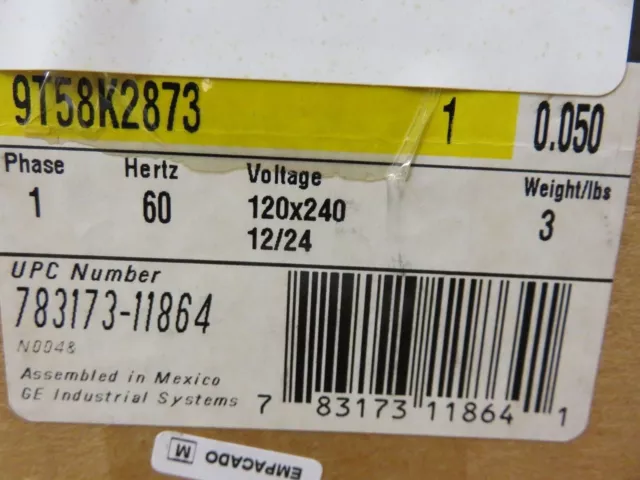 General Electric 9158K2873 Core Coil Transformer 1 Phase Type IP New 3