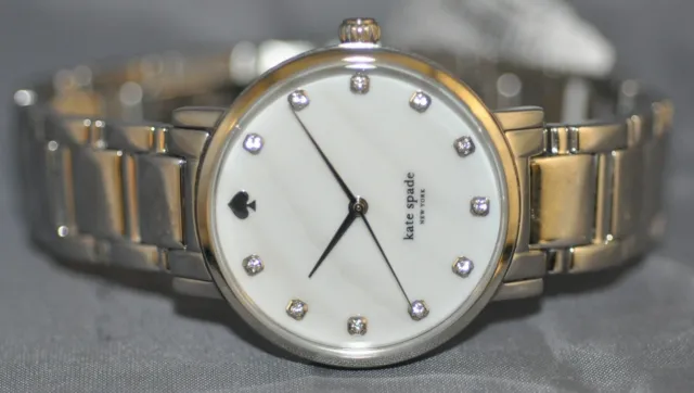 Kate Spade Ladies Gramercy Grand White MOP Dial Stainless Steel Watch 1YRU0006