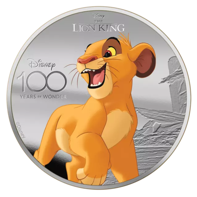 2023 Solomon Islands Disney 100 Lion King Colorized Proof 1 oz Silver Coin