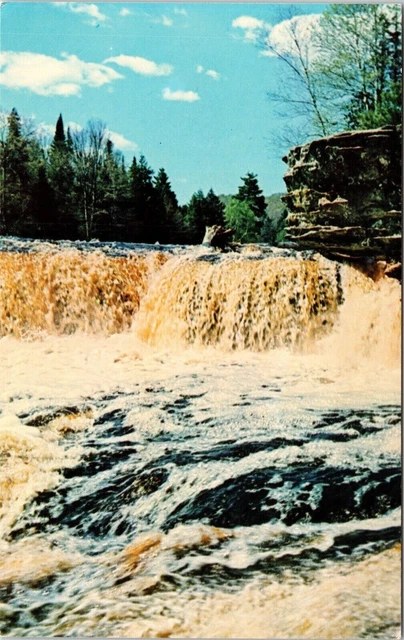Lower Falls Tahquamenon River Michigan Upper Peninsula Postcard VTG UNP Vintage