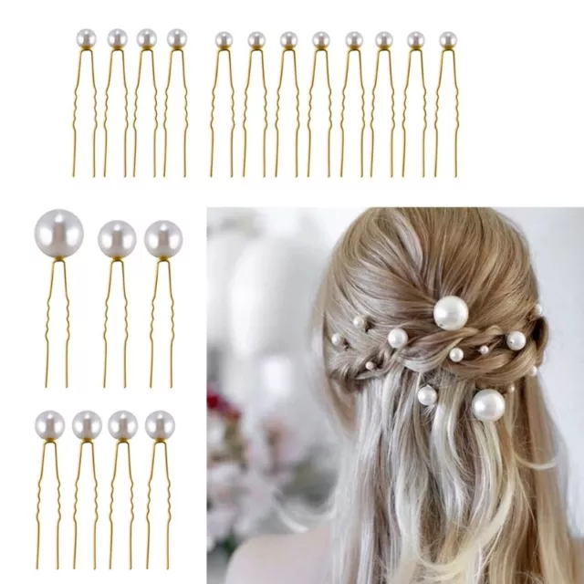 Chinese Style Alloy U-Shaped Hairpins Delicate Hair Sticks for Long Thick Hair