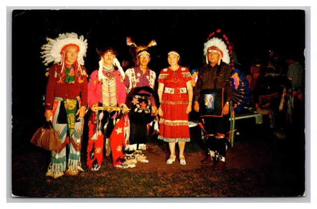 Walker MN Chippewa Ceremonial Indian Dance Chrome Postcard Posted 1957