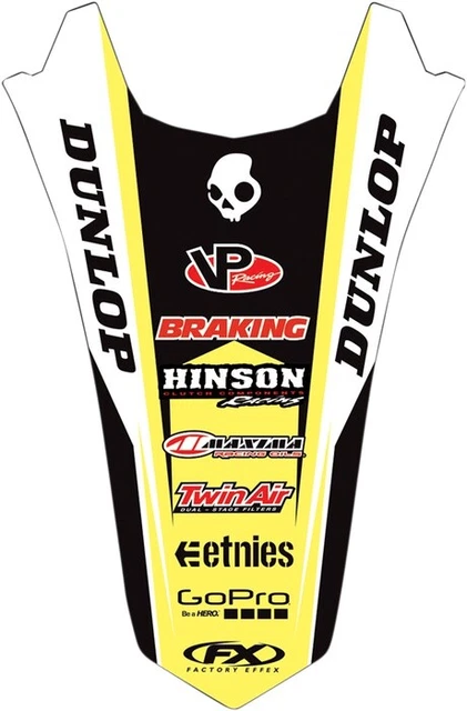 Factory Effex Rear Fender Graphics Kit Yellow #19-32410 fits Suzuki RM85/RM80
