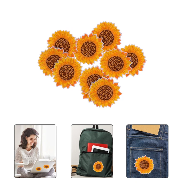 10Pcs Nähen Appliques Sunflower Patches Sunflower Eisen Auf Patch