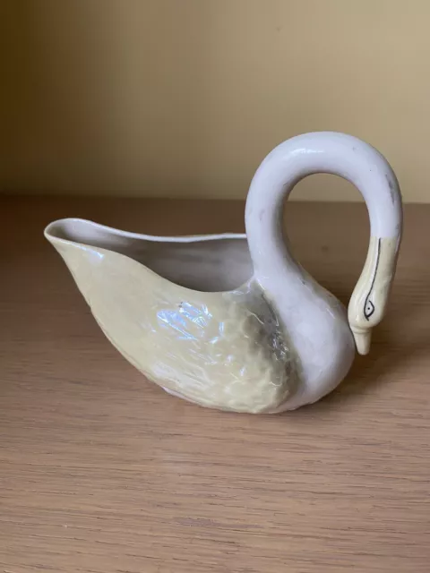 Vintage Belleek Irish Porcelain Swan Creamer Jug. 6th Mark 1965-80