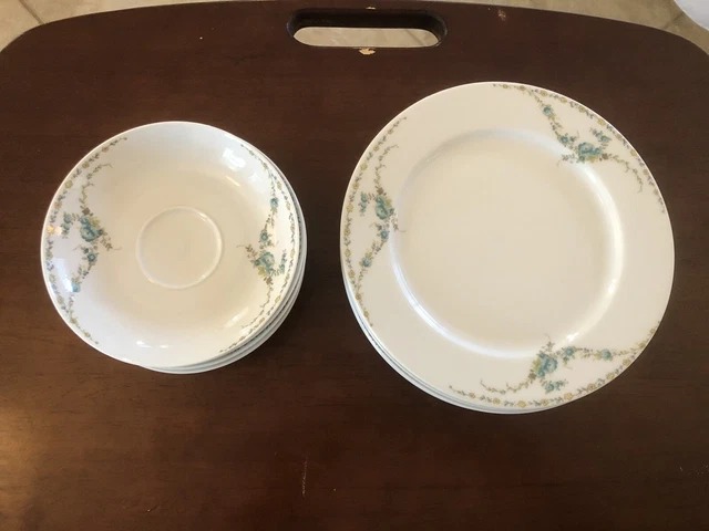 Eschenbach Bavaria Germany Fine China Rare Print Blue Flowers 10 pieces