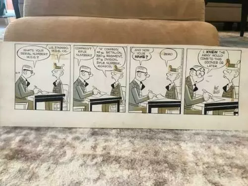 MORT WALKER RARE ORIGINAL ART DAILY FROM 1956     ZERO'S 1st??     BEETLE BAILEY