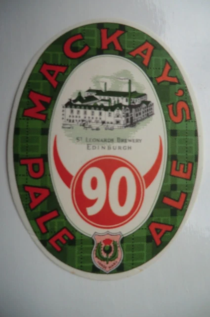 Mint Mackay Edinburgh 90 Pale Ale Brewery Beer Bottle Label
