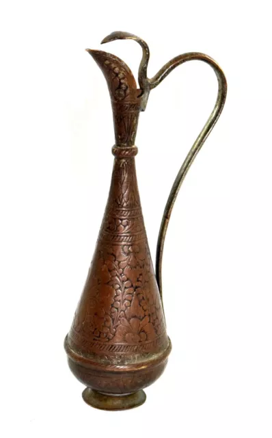 Mughal Antique Indian Hand Crafted Snake Design Brass Wine Pot/Vessel.G66-134