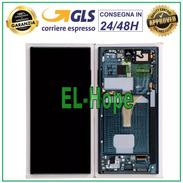 Display Lcd Frame Originale Samsung Galaxy S22 Ultra Sm-S908 Touch Green Verde