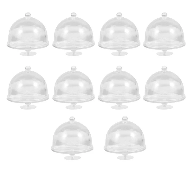 10 piezas soporte para pasteles cubierta de cúpula cupcake placa de exhibición plástico dulce