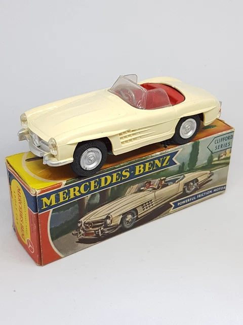 Vintage Clifford Toys Mercedes Benz 300sl Plastic Friction Car Hong Kong Maks