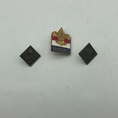 Vtg BSA Boy Scouts Pin Badge Lot Of 3 Thanks Bear + Webelos  K3