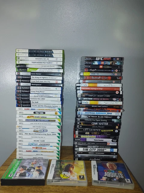 Large Mixed Video Game Bundle Lot x64 Games Wii PS1 PS2 PS3 Xbox Pc DS