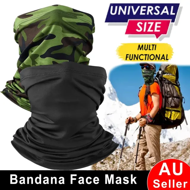 Bandana Face Mask Neck Gaiter Tube Cycling Head Scarf Outdoor Headwear Cover AU