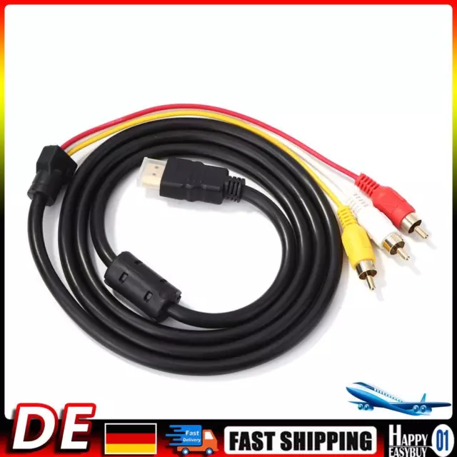 HDMI Compatible to RCA Cable HDMI Compatible Male to 3RCA AV Male Adapter Cord H